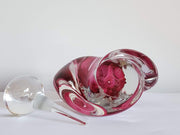 Little River Hotglass Curio 1989 American Little River Hotglass Studio Winged Strawberry Twist Pink Perfume Bottle