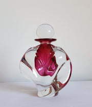 Little River Hotglass Curio 1989 American Little River Hotglass Studio Winged Strawberry Twist Pink Perfume Bottle