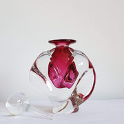 Little River Hotglass Curio 1989 American Little River Hotglass Studio Winged Strawberry Twist Pink Perfume Bottle