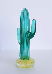 Kosta Boda Glass Glass 1990s Swedish, Gunnel Sahlin for Kosta Boda, Texas Series Cactus Art Glass Sculpture