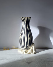 Beswick Pottery Ceramic Albert Hallam for Beswick, Zebrette Series Zebra Stripe Décor Mid Century Modernist Vase, 1950s