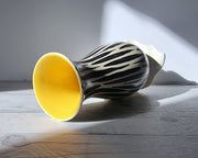 Beswick Pottery Ceramic Albert Hallam for Beswick, Zebrette Series Zebra Stripe Décor Mid Century Modernist Vase, 1950s