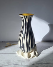 Beswick Pottery Ceramic Albert Hallam for Beswick, Zebrette Series Zebra Stripe Décor Mid Century Modernist Vase, 1950s