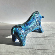 Bitossi Ceramiche Ceramic Aldo Londi for Bitossi Ceramiche Rimini Blu Series, Modernist Bull Sculpture, 1960s Italian