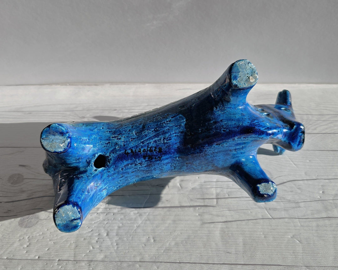Aldo Londi for Bitossi Ceramiche Rimini Blu Series, Modernist Bull
