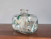 Studio Glass Glass Antique 1850s Central European Biedermeier Period Handpainted Decor and Glass Bottle / Decanter