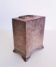 European Storage Antique European Japonisme / Japonism Copper and Wood, Sakura Relief Lockable Mini Chest of Drawers