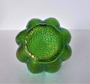 Kralik Glass Glass Antique / Vintage 1910s-30s Kralik Art Nouveau Iridescent Emerald Green Martelé Decor Art Glass Vase