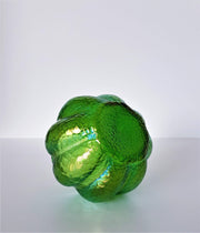 Kralik Glass Glass Antique / Vintage 1910s-30s Kralik Art Nouveau Iridescent Emerald Green Martelé Decor Art Glass Vase