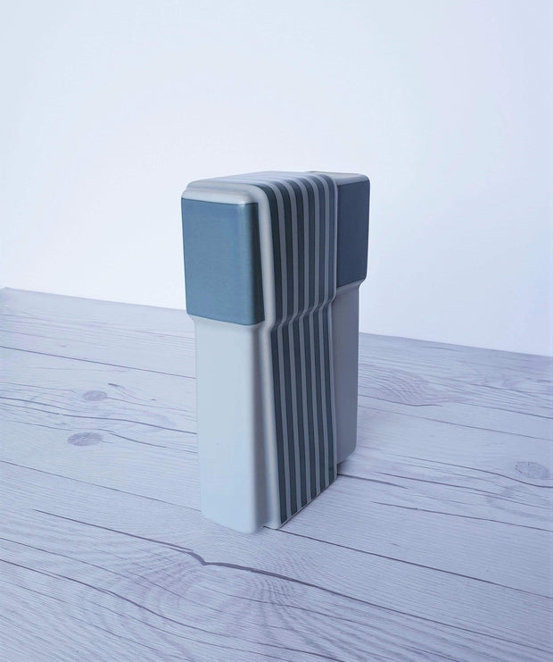 AnyesAttic Ceramic Antje Brüggemann for Rosenthal Studio Line, 1980s 'Linear' Series, Modernist Striped Ceramic Vase