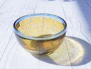 AnyesAttic Glass Bertil Vallien for (Kosta) Boda, Antikva Series, Blue and Yellow Frit Art Glass Bowl, 1970s - 80s