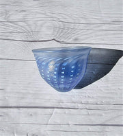 Kosta Boda Glass Glass Bertil Vallien for (Kosta) Boda, Minos Series, Pale Blue and White Art Glass Bowl, 1970s - 80s