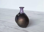 AnyesAttic Glass Bertil Vallien for (Kosta) Boda, Volcano Series, Miniature Art Glass Bottle Vase, 1980s, Swedish