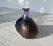 AnyesAttic Glass Bertil Vallien for (Kosta) Boda, Volcano Series, Miniature Art Glass Bottle Vase, 1980s, Swedish