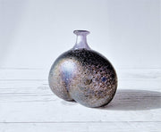 Kosta Boda Glass Glass Bertil Vallien for Kosta Boda Volcano Series, Trio of Iridescent Sculptural Bottle Vases, 1980s