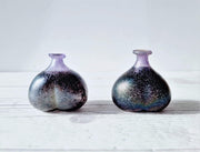 Kosta Boda Glass Glass Bertil Vallien for Kosta Boda Volcano Series, Trio of Iridescent Sculptural Bottle Vases, 1980s