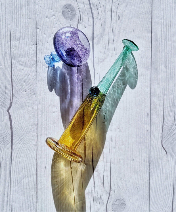 AnyesAttic Glass Bertil Vallien, (Kosta) Boda, Antikva and Wind Pipes Series, Duo of Handblown Frit Vases, 1970s