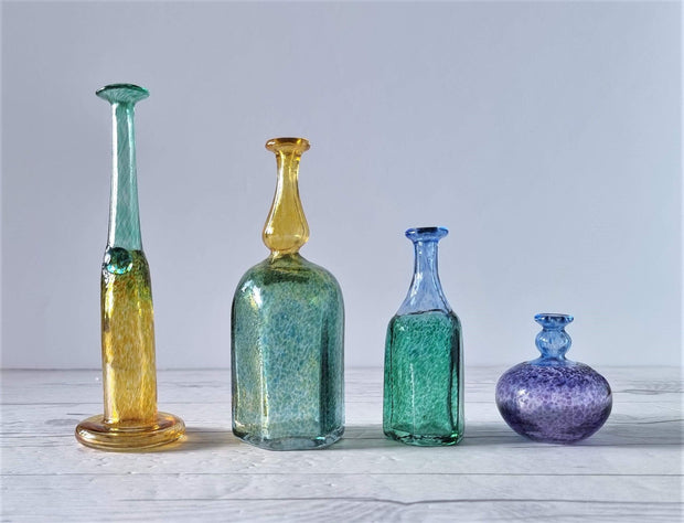 AnyesAttic Glass Bertil Vallien, (Kosta) Boda, Antikva and Wind Pipes Series, Duo of Handblown Frit Vases, 1970s