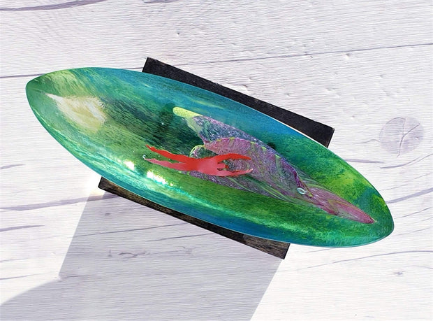 AnyesAttic Glass Bertil Vallien, Kosta Boda, Ocean Palette Fascinating Boat Sculpture, 1000 Pieces | Swedish, 2000s