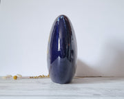 Bertoncello Ceramiche Ceramic Bertoncello, Azure Blue, Midnight Fire Palette Glaze, Modernist Crescent Moon Planter Vase, 60s-80s