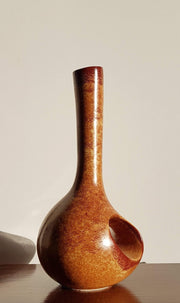 Bertoncello Ceramiche Ceramic 1960s Italian Bertoncello Mid Century Modern, Modernist ‘Leather’ Glaze Ceramic Floor Vase