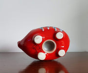 Bertoncello Ceramiche Figurines 1960s Italian Bertoncello Red Ceramic and Fat Lava Relief Decorated Piggy Bank Money Box