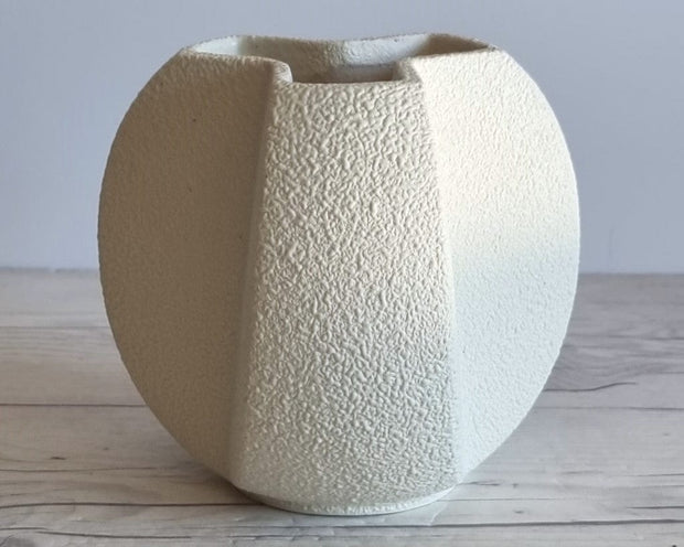 Bertoncello Ceramiche Ceramic Bertoncello Ceramiche, Sasso Bianco Glaze, Modernist Sculptural Triparte Vase, Italy, 1960s-1970s