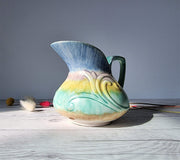 Beswick Pottery Ceramic Beswick Art Deco Transition, Stylised Pastel Rainbow Palette Jug Vase, British, 1920s-30s, Rare