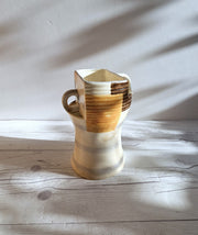 Beswick Pottery Ceramic Beswick Pottery, Modernist Asymmetric Handled Chimney Vase, Geometric Glaze Décor, British