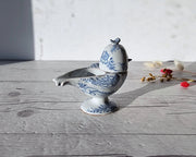 Illums Bolighus Porcelain Bjorn Wiinblad, 1957 Blue and White Songbird Condiment Cruet, Signed, V. Early, Rare, Danish