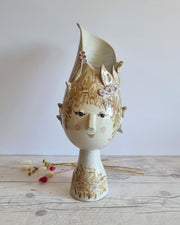 Illums Bolighus Porcelain Bjorn Wiinblad for Illums Bolighus, 1963 Titania Series, Relief Bust Vase, V21, Early, Rare, Danish