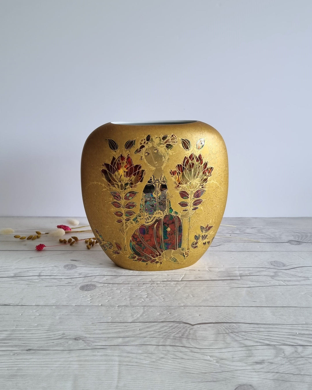 Bjorn Wiinblad for Rosenthal, Samuramat Series, Porcelain Goldfire