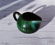 AnyesAttic Ceramic Blue Mountain Pottery 3 Piece Set in 'Boreal Forest' Green and Black Glaze Dripware, 1970s, Canadian