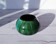 AnyesAttic Ceramic Blue Mountain Pottery 3 Piece Set in 'Boreal Forest' Green and Black Glaze Dripware, 1970s, Canadian