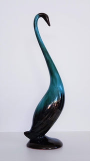 Blue Mountain Pottery Ceramic 1970s Canadian Blue Mountain Pottery Green and Black Glaze Drip Ware Ceramic Goose Sculpture