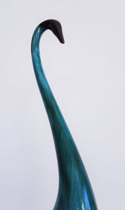 Blue Mountain Pottery Ceramic 1970s Canadian Blue Mountain Pottery Green and Black Glaze Drip Ware Ceramic Goose Sculpture