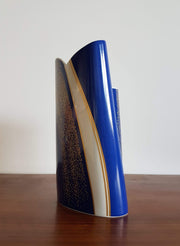 Rosenthal Porcelain Blue Spirit Vase by Barbara Brenner for Rosenthal, Postmodern Porcelain Vase, 1980s, Signed