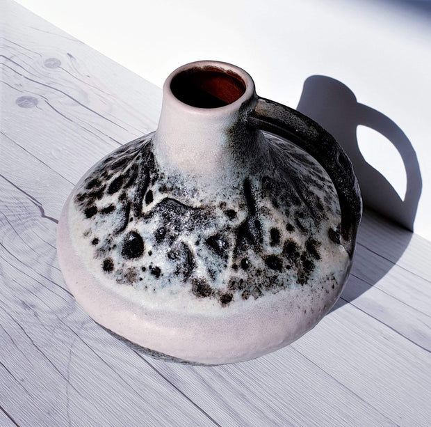 AnyesAttic Ceramic Carstens Tonnieshof, Mid Century Modern '200' UFO Vase with Rare Glacial Fat Lava Decor | 60s – 70s