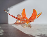 Chalet Glass Chalet Glassworks Handblown Tangelo Splash Statement Centrepiece Art Glass Dish, Canadian, 1960-70s