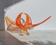 Chalet Glass Chalet Glassworks Handblown Tangelo Splash Statement Centrepiece Art Glass Dish, Canadian, 1960-70s