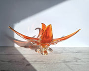 Chalet Glass Chalet Glassworks Handblown Tangelo Splash Statement Centrepiece Art Glass Dish, Canadian, 1960-70s