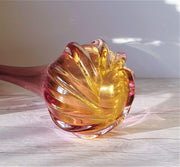 AnyesAttic Glass Chribska att. Josef Hospodka Sculptural Pink and Amber Art Glass Floor Vase | Czech, 1950s-60s, rare