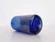 IoW Glass Glass Collectors: 1970s British IoW (Isle of Wight) Michael Harris Azurene Series Blue Cylinder Glass Vase