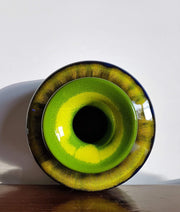 Hutschenreuther Ceramic Collectors: 1970s West German Hutschenreuther by Renee Neue, Green, Blue and Yellow Pop Art Vase