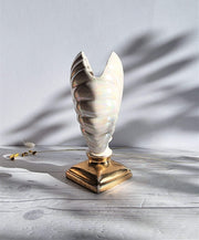 Crown Devon Ceramic Crown Devon Art Deco, Hollywood Regency Moderne, Iridescent Feather Fan Vase | British, 1930s, Rare