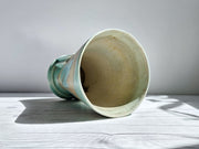 Crown Devon Ceramic Crown Devon, Art Deco, Powdered Verdigris and Latte Palette, Tapered Vase, 1930s