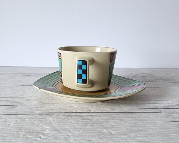 Rosenthal Ceramic Dorothy Hafner for Rosenthal Studio, Flash Series Iconic Postmodern Tea Set for 5, 1980s, USA/German