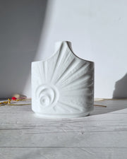 Edelstein Porcelain Edelstein Bavaria, Mid Century ‘Sunburst Supernova’ Textured Op Art White Porcelain Vase, 1960s-70s