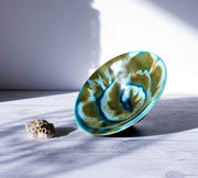 AnyesAttic Ceramic Ernst Lösche for Loesche-Keramik Studio Pottery Coastal Palette in Swirling Foam Glaze Dish | Rare