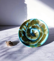 AnyesAttic Ceramic Ernst Lösche for Loesche-Keramik Studio Pottery Coastal Palette in Swirling Foam Glaze Dish | Rare